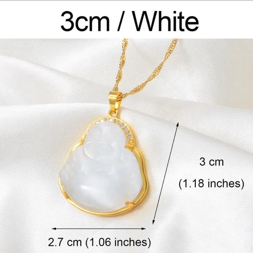 White Buddha necklace